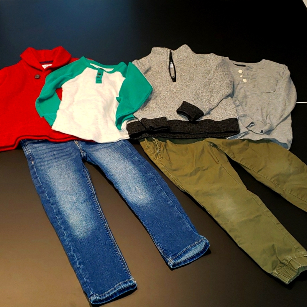6 piece styled fall/winter 5T boys outfits gap, old navy, osh kosh